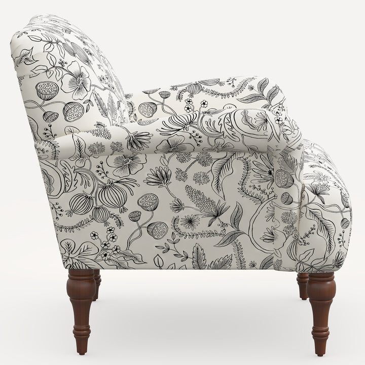 Rifle Paper Co. x Cloth & Company Bristol Armchair Rifle Paper Co. x Cloth & Company Body Fabric: Rpc Aviary Black & Cream Linen