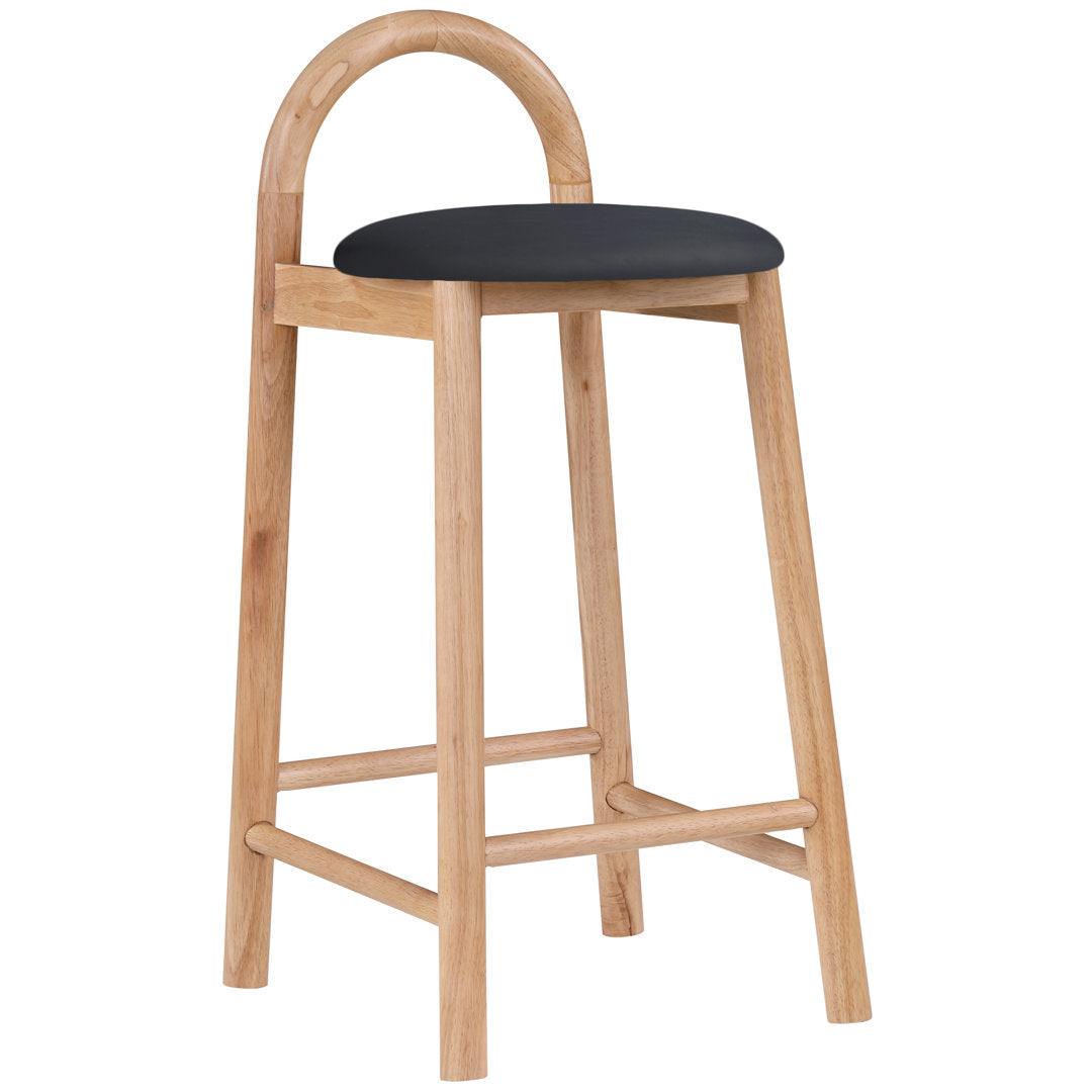 Bartolomea 27" Counter Bar Stool Latitude Run® Seat Color: Black, Frame Color: Natural