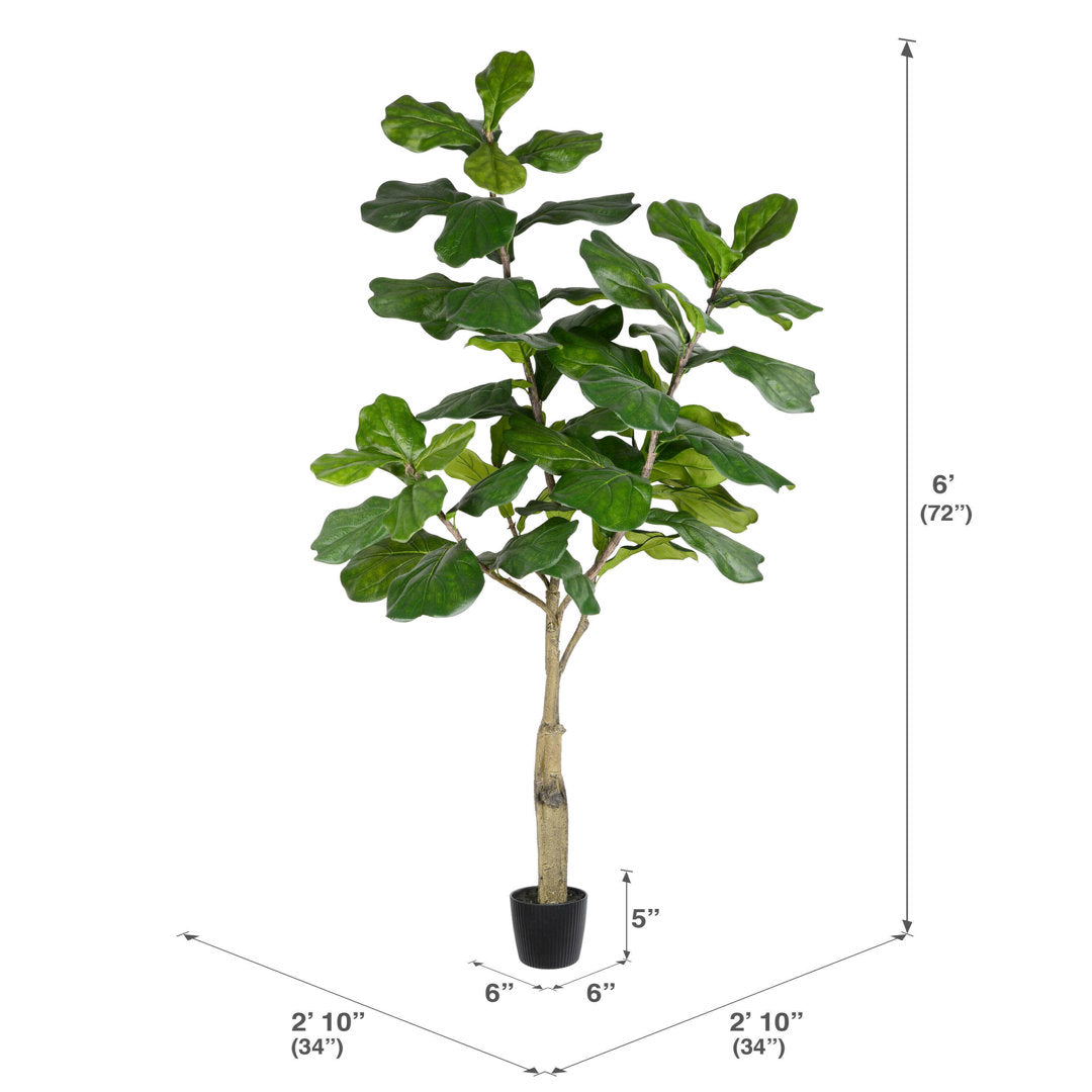 Artificial Potted Fiddle Tree. Birch Lane™ Size: 72" H x 34" W x 34" D