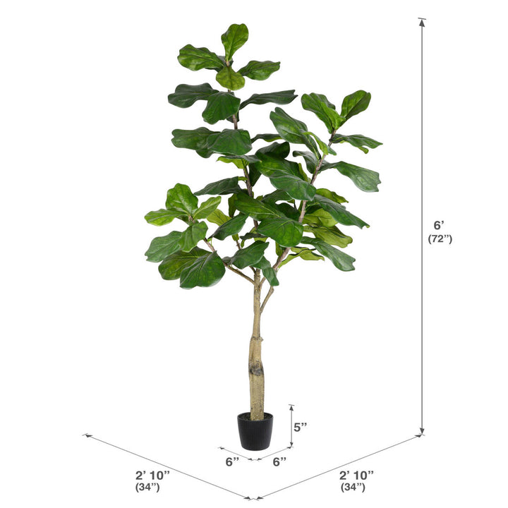Artificial Potted Fiddle Tree. Birch Lane™ Size: 72" H x 34" W x 34" D