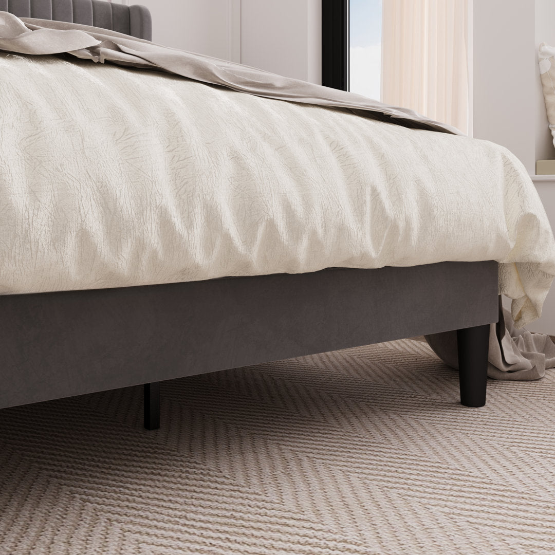 Candler Upholstered Platform Bed with Wingback Willa Arlo™ Interiors Color: Gray Size: King