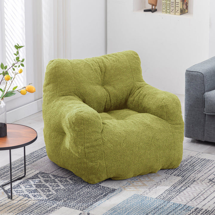 Medium Bean Bag Chair Viv + Rae™ Body Fabric: Lawn Green Faux Fur