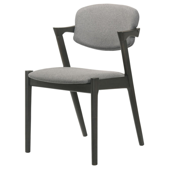 Artresha Upholstered Arm Chair (Set of 2) Wade Logan® Leg Color: Black, Color: Fabric Dark Gray