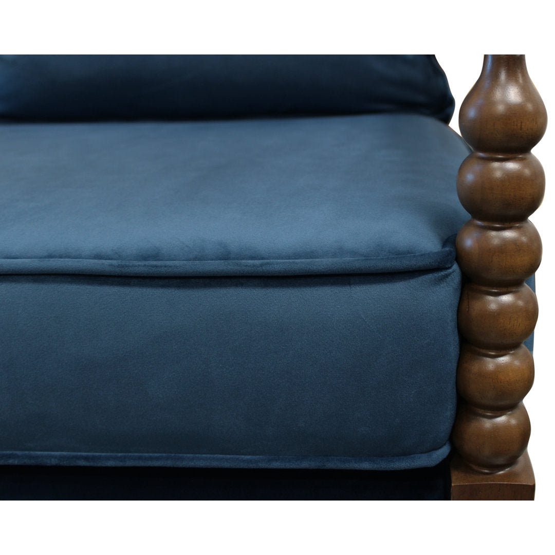 28" W Linen Armchair Langley Street® Fabric: Royal Blue Velvet