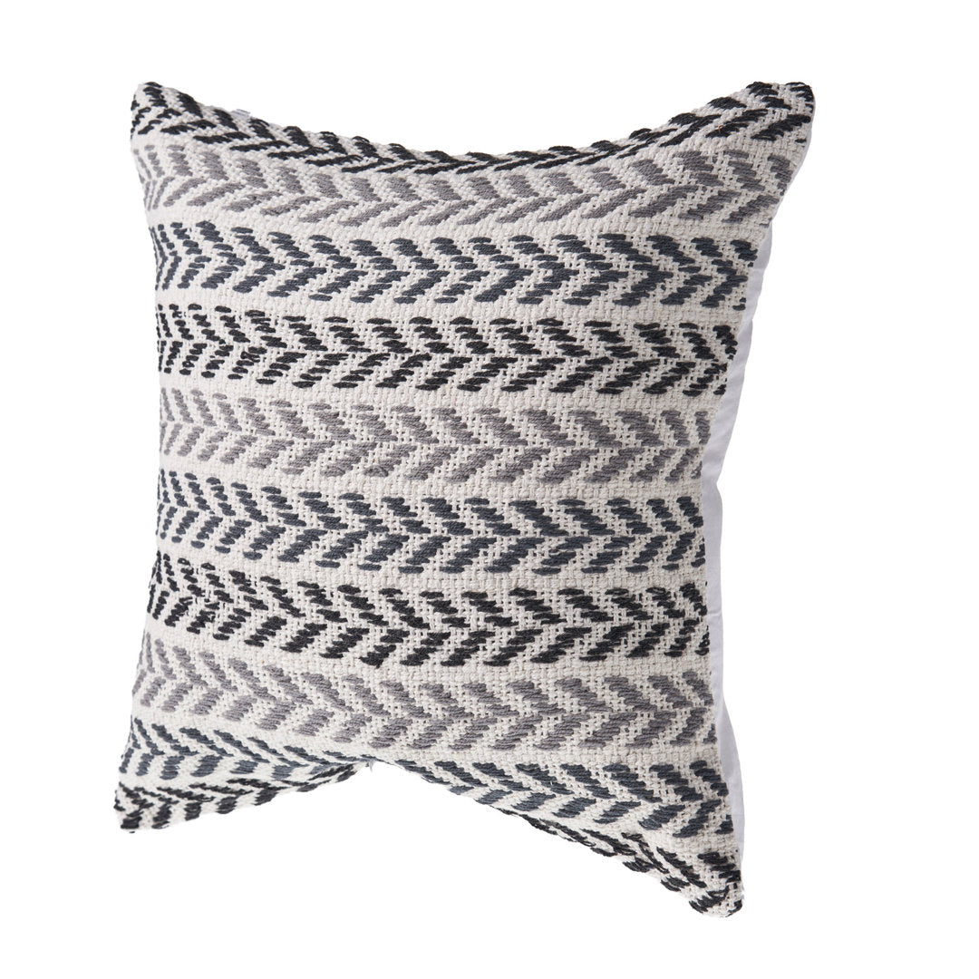 Hand-Woven Chevron Cotton Throw Pillow Rajani Home Color: Gray/Black