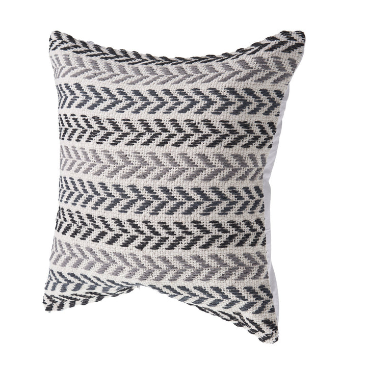 Hand-Woven Chevron Cotton Throw Pillow Rajani Home Color: Gray/Black
