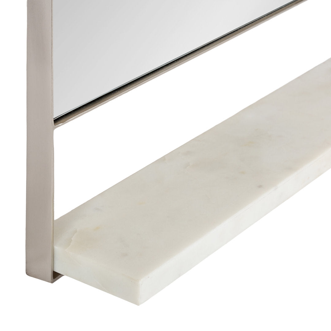 Cielo with Shelves Wall Mirror Joss & Main Size: 34" x 20" Finish: Silver