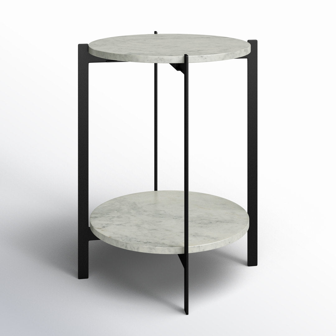 Blanche Marble Top End Table with Storage AllModern