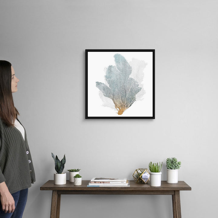Delicate Coral II by Isabelle Z - Painting Print on Canvas Beachcrest Home™ Size: 22" H x 22" W x 1.75" D Format: Black Floater Framed Canvas
