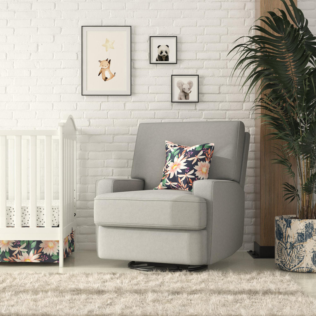 Abingdon Upholstered Swivel Reclining Glider Mack & Milo™ Upholstery Color: Gray Velvet