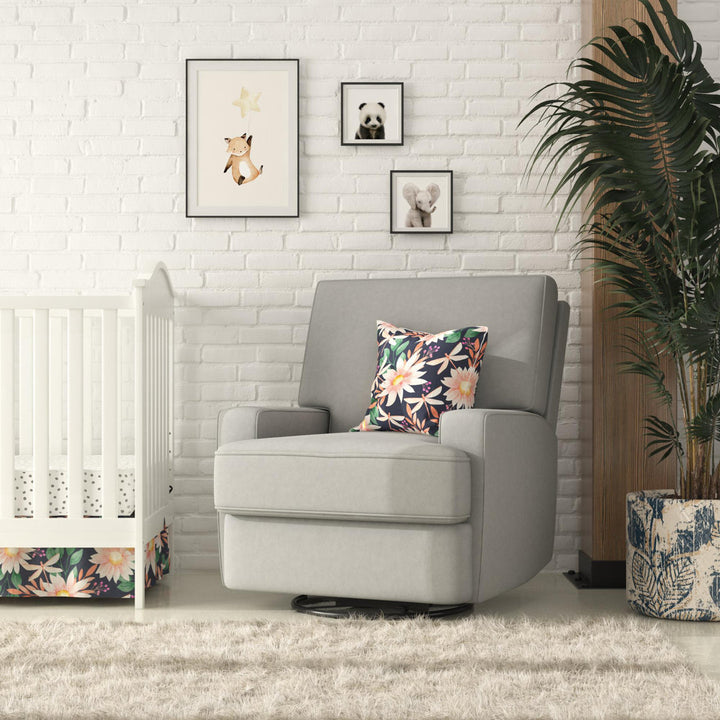 Abingdon Upholstered Swivel Reclining Glider Mack & Milo™ Upholstery Color: Gray Velvet
