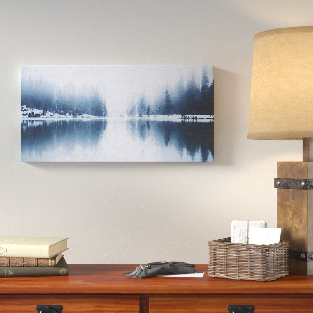 Bowstring Lake Minnesota - Print on Canvas Union Rustic Size: 24" H x 48" W x 2" D Format: Wrapped Canvas