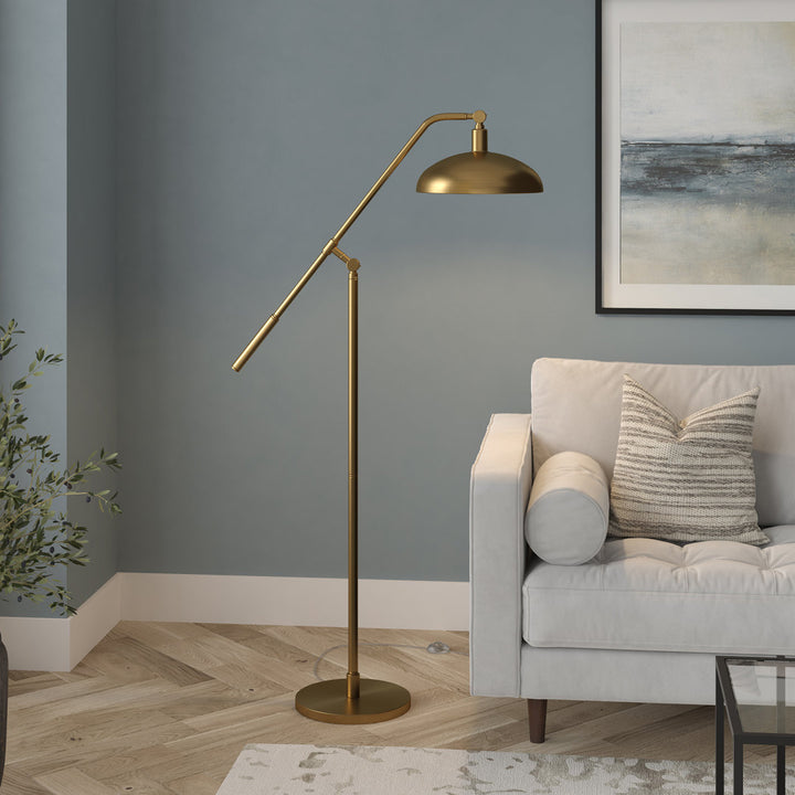 Devon 62" Task/Reading Floor Lamp Ivy Bronx Base Finish: Brushed Brass