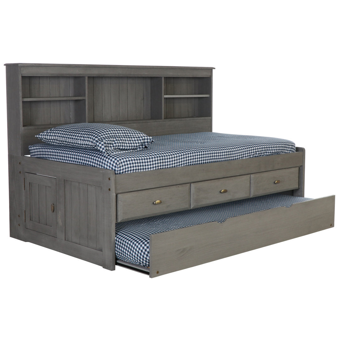Beckford 3 Drawer Solid Wood Daybed with Bookcase by Viv + Rae Viv + Rae™ Bed Frame Color: Charcoal Size: Twin