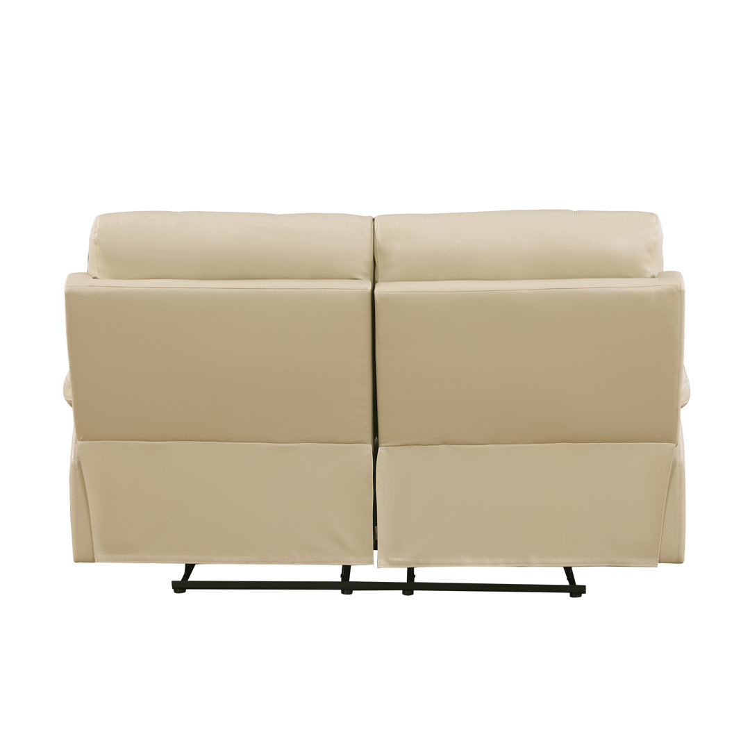 Trower 65" Faux Leather Pillow Top Arm Reclining Loveseat Red Barrel Studio® Upholstery: Beige