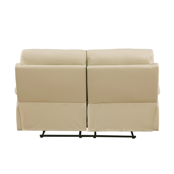 Trower 65" Faux Leather Pillow Top Arm Reclining Loveseat Red Barrel Studio® Upholstery: Beige