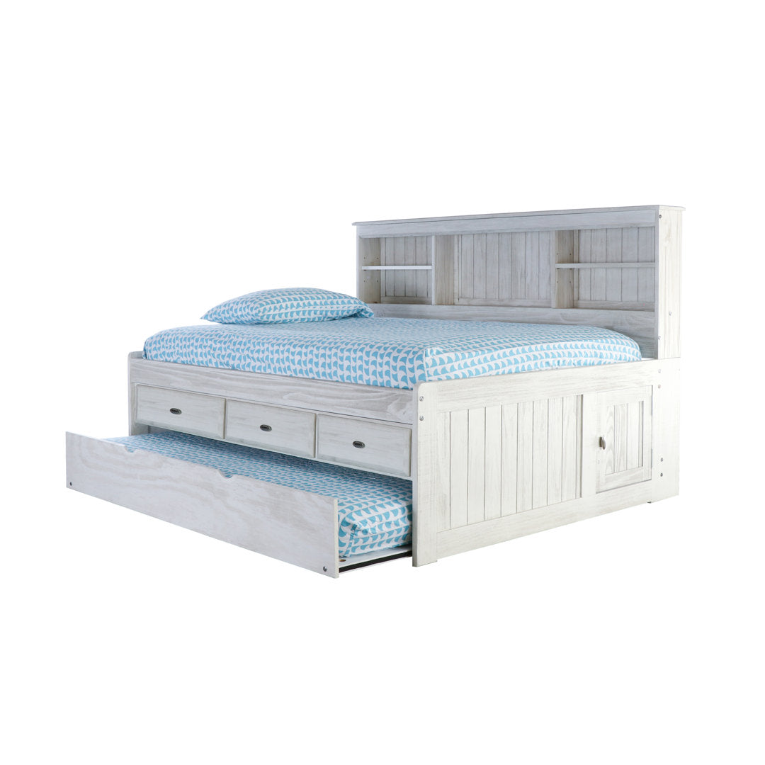 Beckford 3 Drawer Solid Wood Daybed with Bookcase by Viv + Rae Viv + Rae™ Bed Frame Color: Ash Size: Full