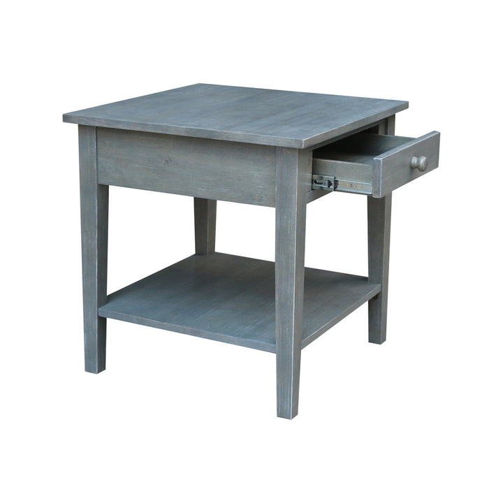 Tillar Solid Wood End Table with Storage Rosecliff Heights Color: Antique Gray