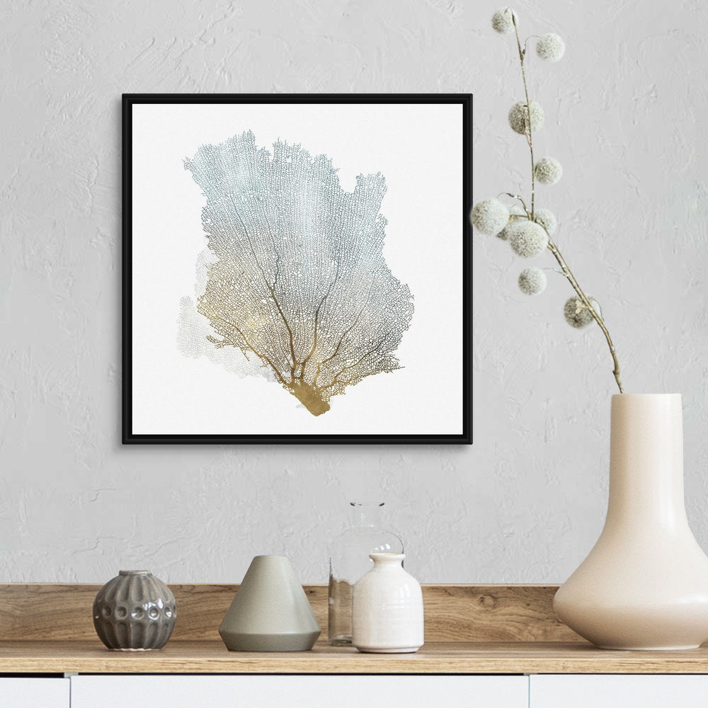 Delicate Coral I by Isabelle Z - Painting Print on Canvas Beachcrest Home™ Size: 18" H x 18" W x 1.75" D Format: Black Floater Framed Canvas