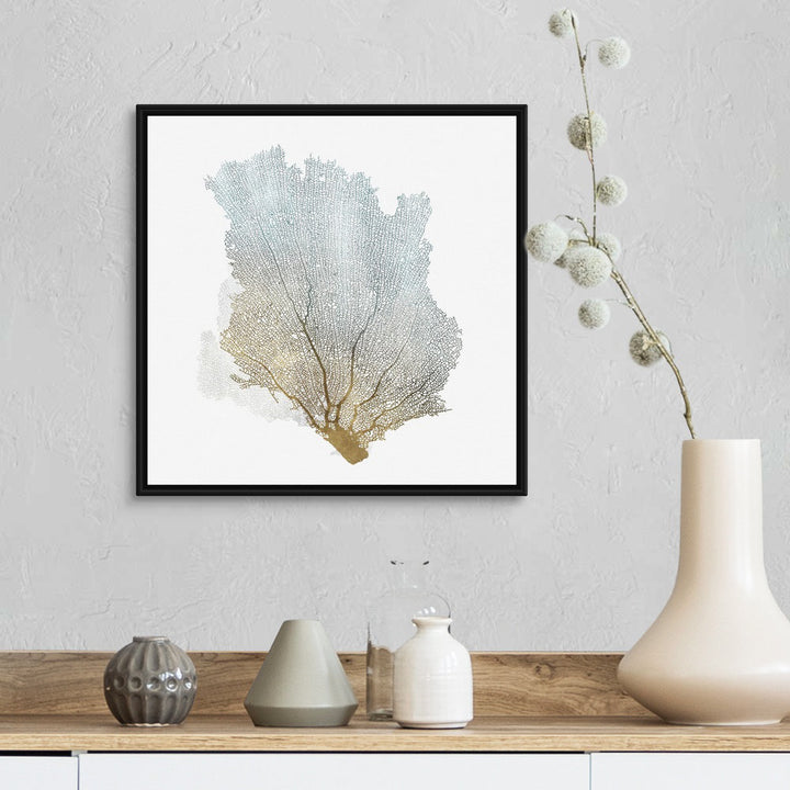Delicate Coral I by Isabelle Z - Painting Print on Canvas Beachcrest Home™ Size: 18" H x 18" W x 1.75" D Format: Black Floater Framed Canvas