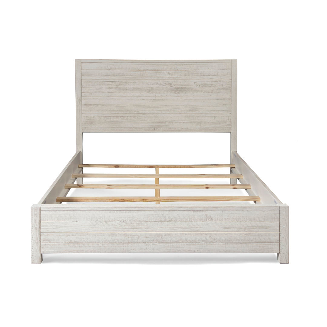 Montauk Solid Wood Bed Grain Wood Furniture Color: Rustic Off-White Size: King