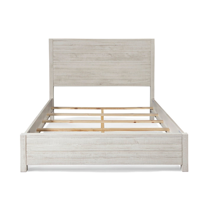 Montauk Solid Wood Bed Grain Wood Furniture Color: Rustic Off-White Size: King