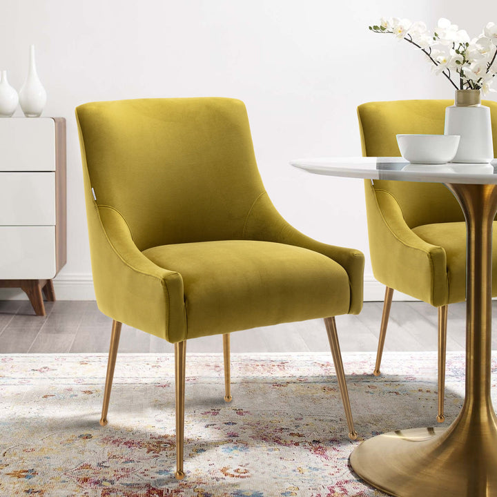 Surles Velvet Side Chair Everly Quinn Upholstery Color: Green