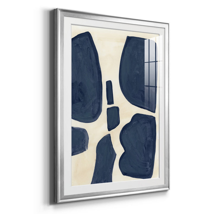 Blue Pieces II - Picture Frame Print Orren Ellis Size: 42.5" H x 30.5" W x 1" D Format: Silver