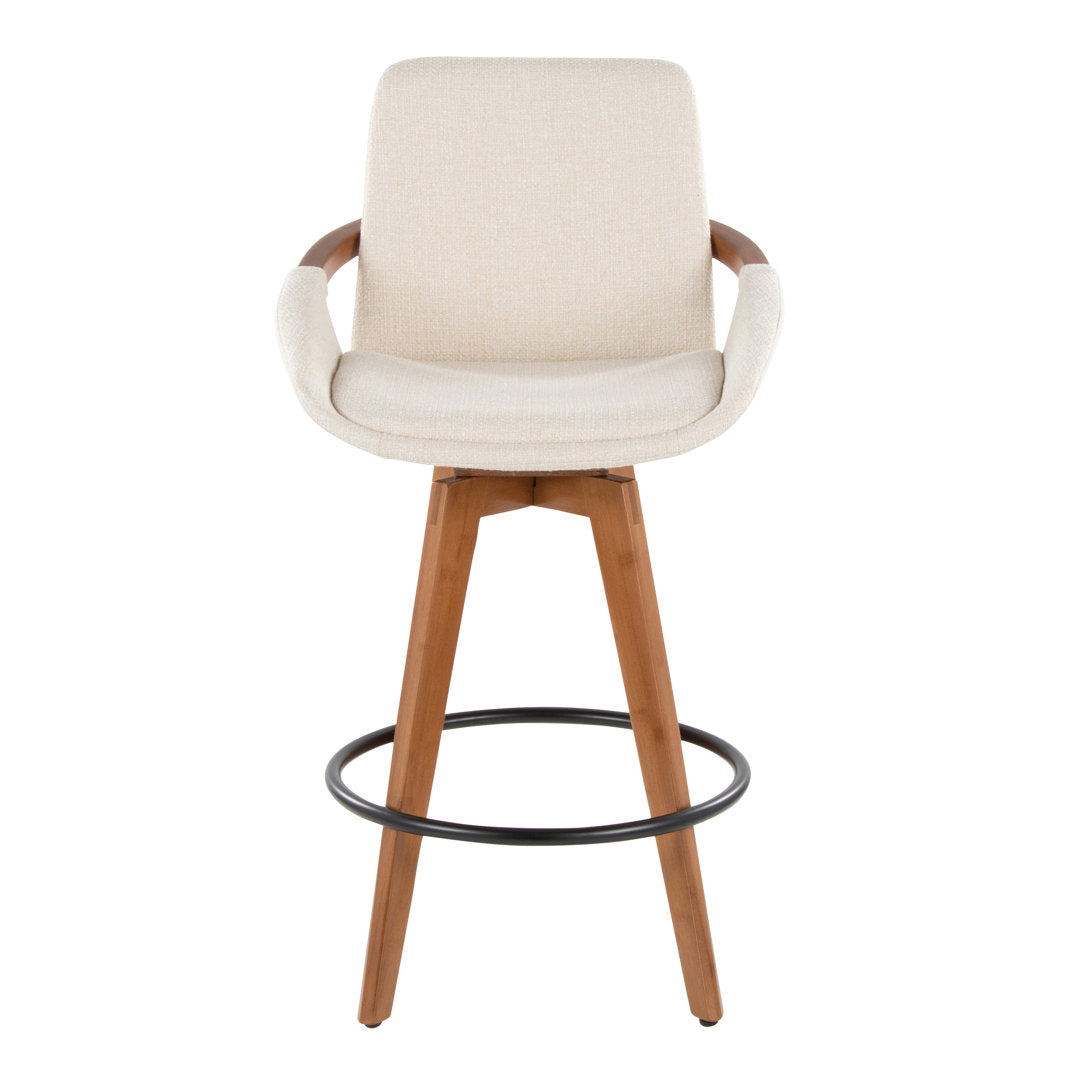 Whitacre Swivel Stool Wade Logan® Upholstery: Cream Noise Tweed, Seat Height: Counter Stool (26" Seat Height)