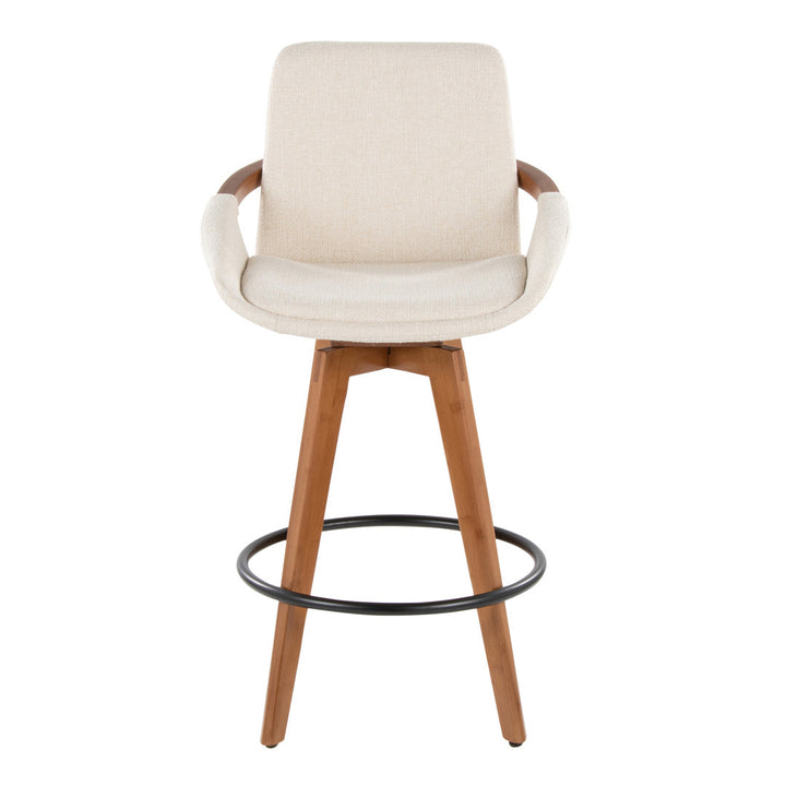 Whitacre Swivel Stool Wade Logan® Upholstery: Cream Noise Tweed, Seat Height: Counter Stool (26" Seat Height)