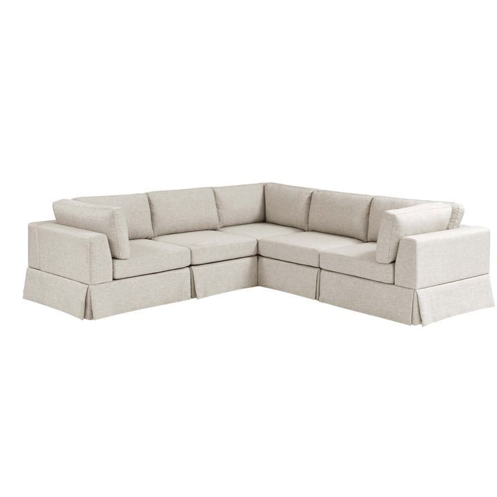 Arnon 104.5" Wide Reversible Modular Corner Sectional Wade Logan® Upholstery Color: Beige
