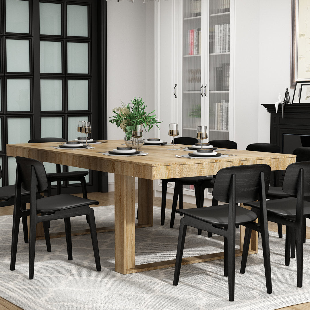 Rectangular Wood Grain Dining Table Latitude Run®