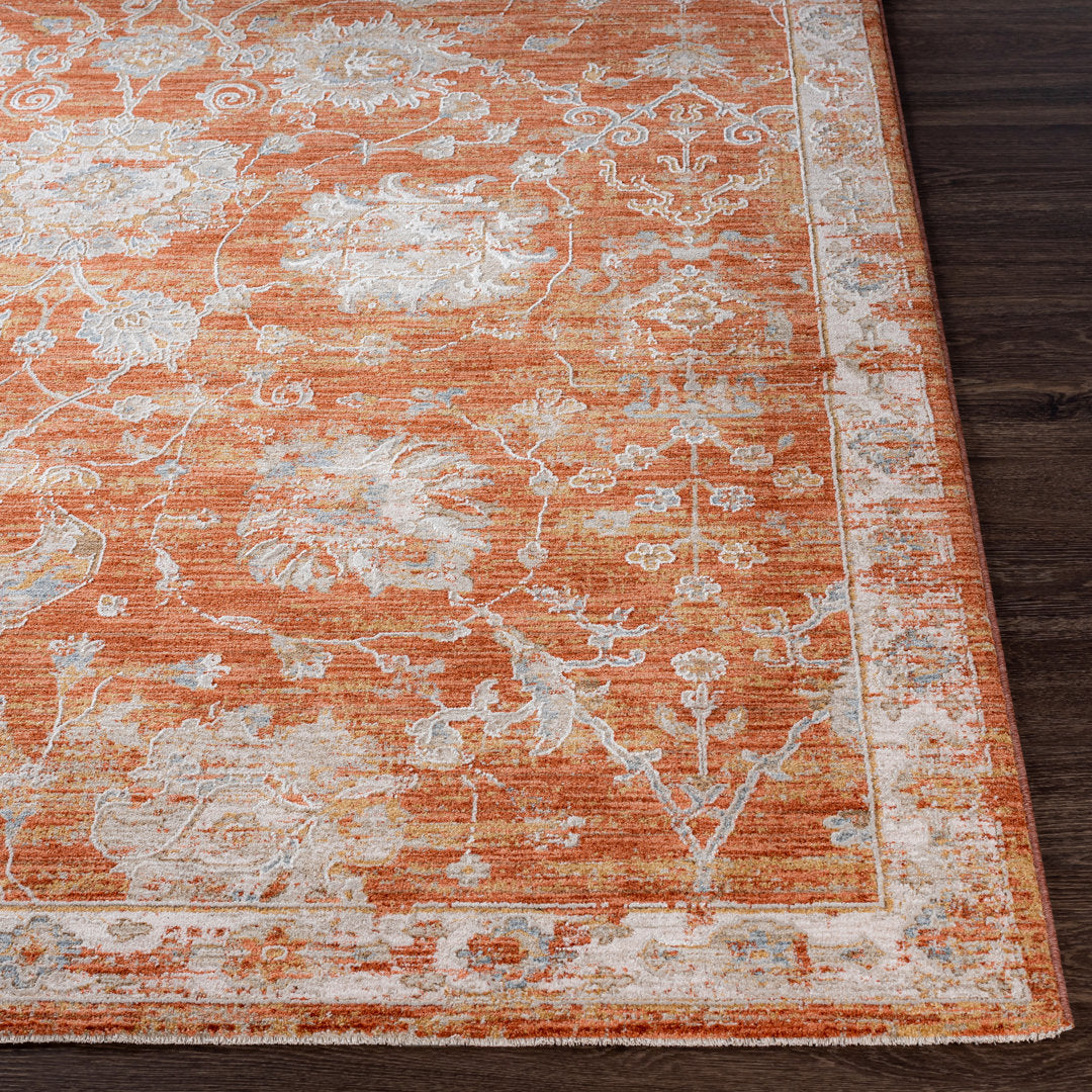 Conlan Oriental Burnt Orange Area Rug Birch Lane™ Rug Size: Rectangle 7'10" x 10'3"
