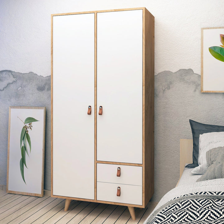 Armoire East Urban Home Color (Body/Front): Oak/White