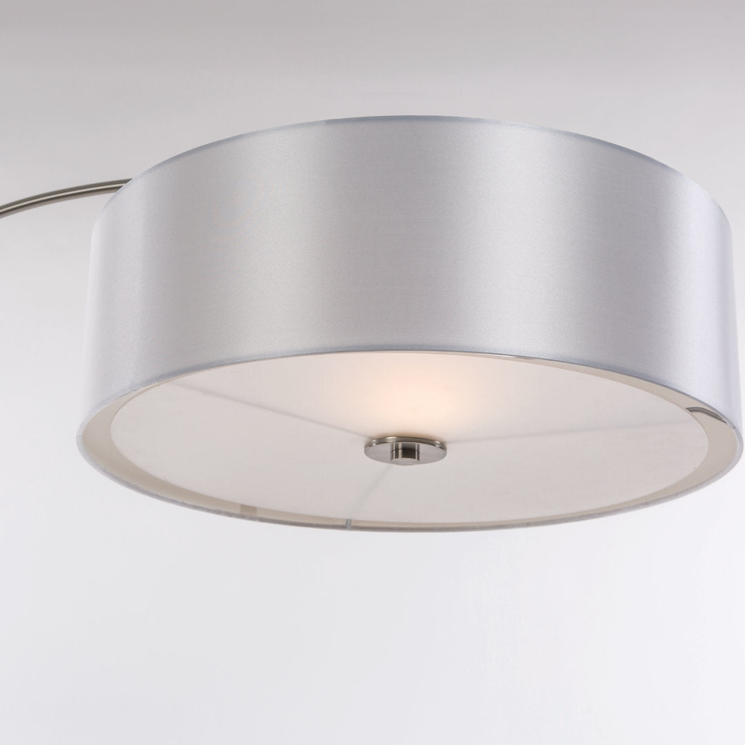 Telles 67" Arched Floor Lamp Brayden Studio® Shade Color: Pristine White Base Finish: Satin Steel