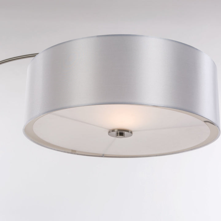 Telles 67" Arched Floor Lamp Brayden Studio® Shade Color: Pristine White Base Finish: Satin Steel