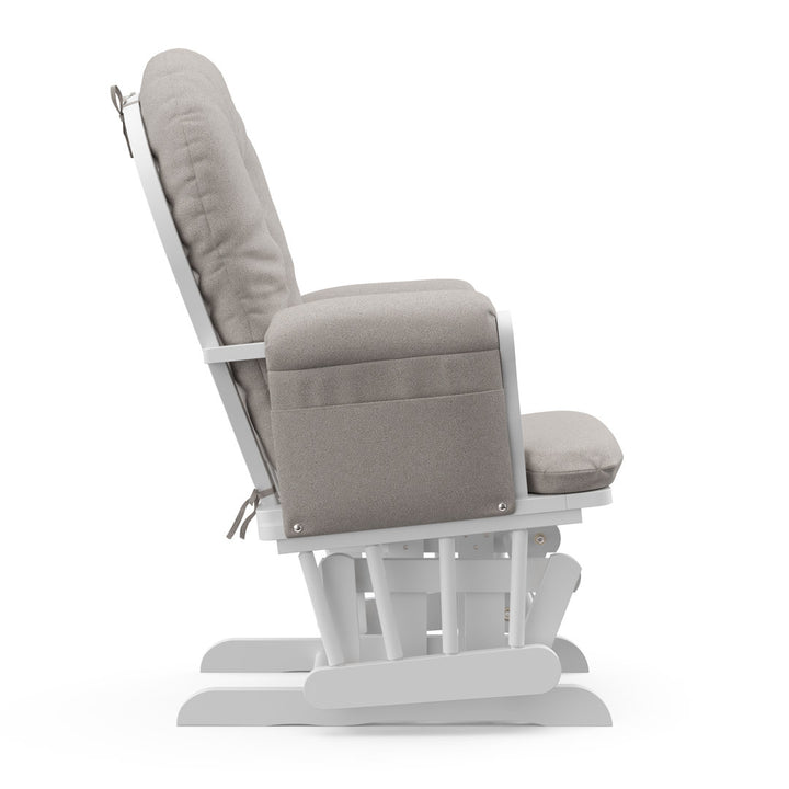 Hoop Glider with Ottoman Storkcraft Upholstery Color: Taupe Swirl, Frame Color: White