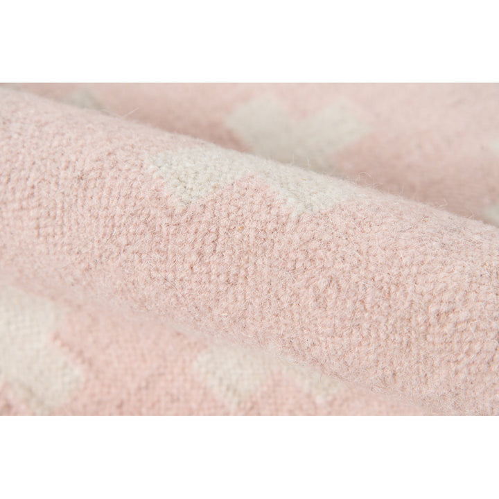 Topanga Reversible Handwoven Flatweave Wool Pink/White Area Rug Novogratz Rug Size: Rectangle 2' x 3'