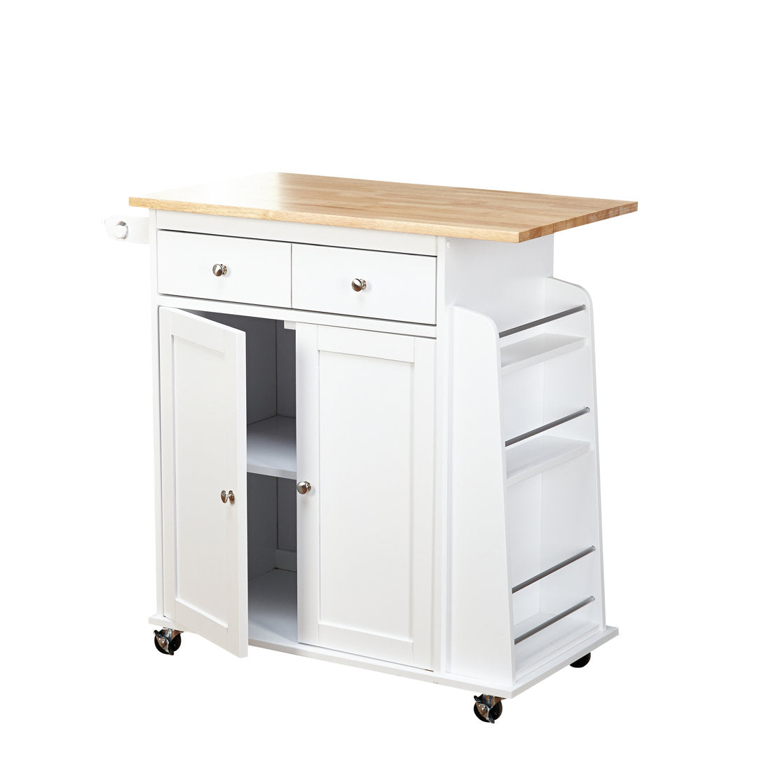Ferraro Kitchen Cart Alcott Hill® Base Finish: White