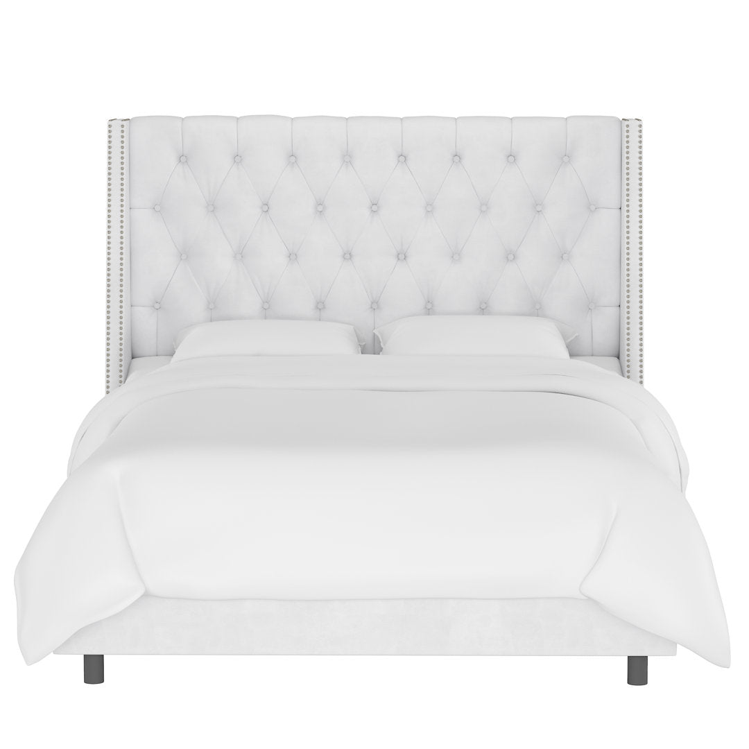 Annabel Upholstered Wingback Bed Kelly Clarkson Home Size: King Body Fabric: Classic White Velvet