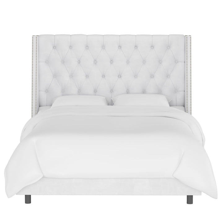Annabel Upholstered Wingback Bed Kelly Clarkson Home Size: King Body Fabric: Classic White Velvet