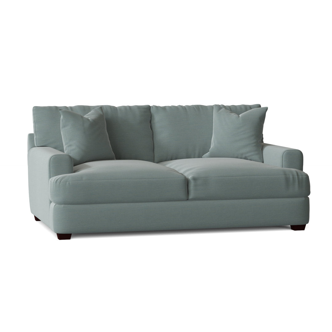 Emilio 65" Recessed Arm Loveseat With Reversible Cushions Wayfair Custom Upholstery™ Fabric: Nave Marine Performance Distressed Velvet
