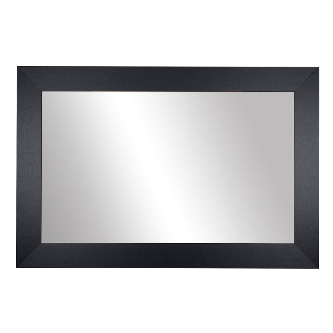 Shmuel Wood Framed with Safety Backing Ideal for Bathroom / Vanity Mirror Wade Logan® Size: 28" x 24" Finish: Black