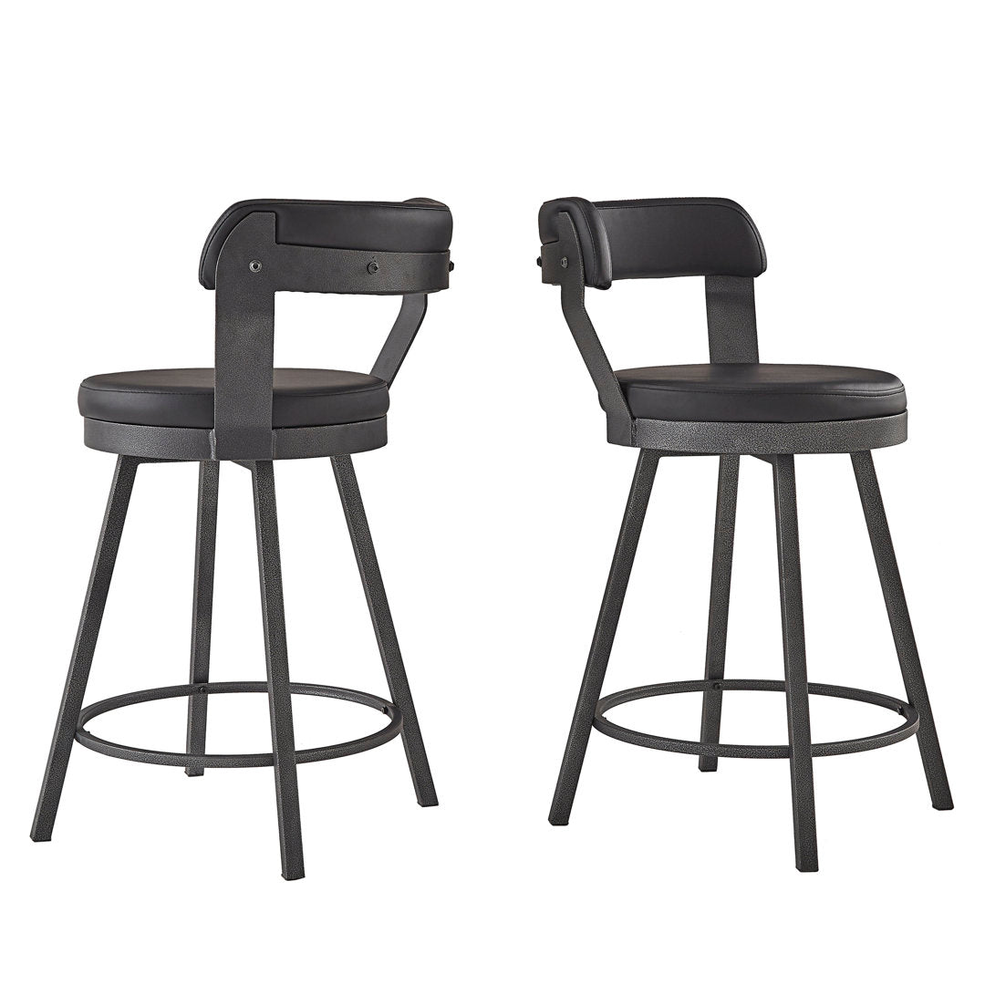 Berrin Bar & Counter Stool (Set of 2) Trent Austin Design® Upholstery: Black, Seat Height: Counter Stool (25.05" Seat Height)