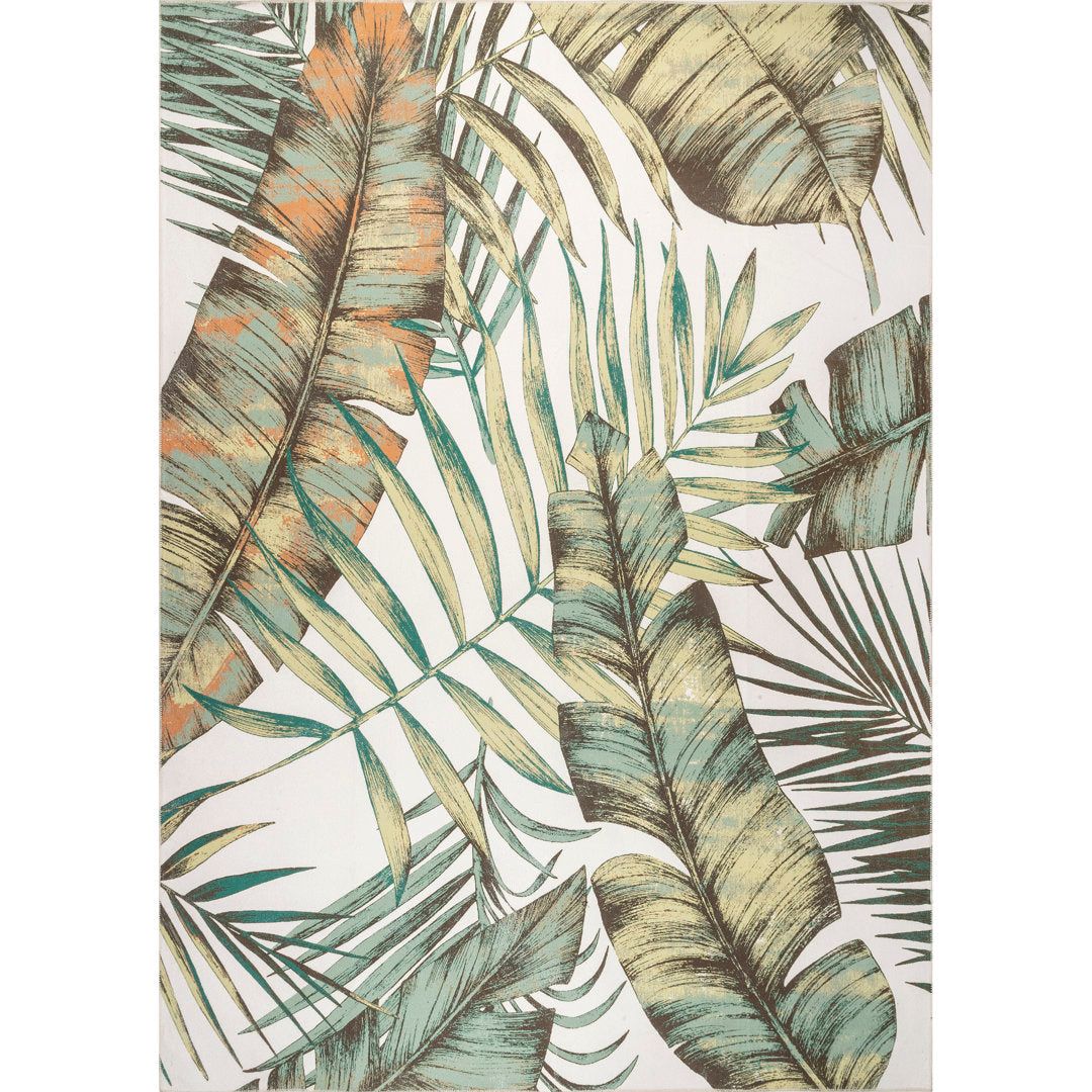 Elen SpinClean Machine Washable Natural Leaves Area Rug Bay Isle Home™ Rug Size: Rectangle 9' x 12'