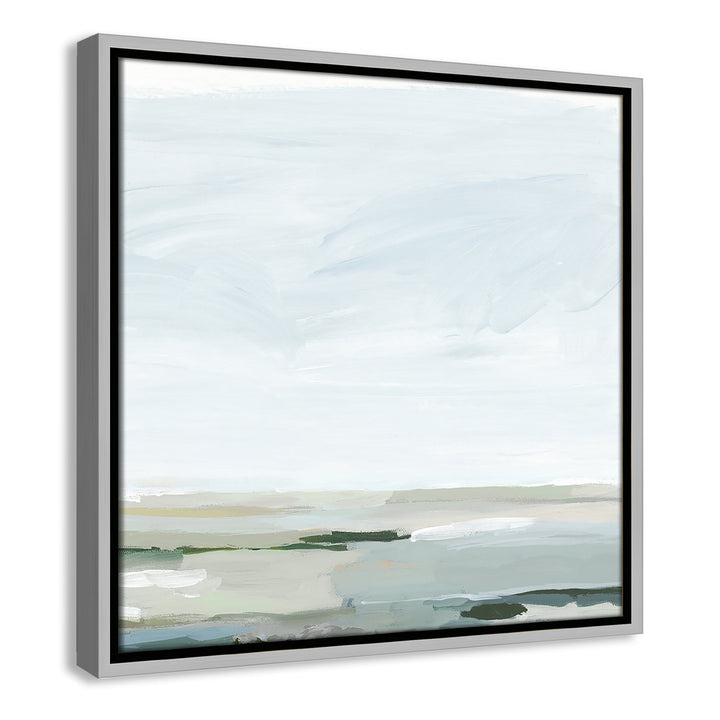Pure Stillness - Floater Frame Painting Print on Canvas Joss & Main Size: 17.5" H x 17.5" W x 2" D Format: Silver