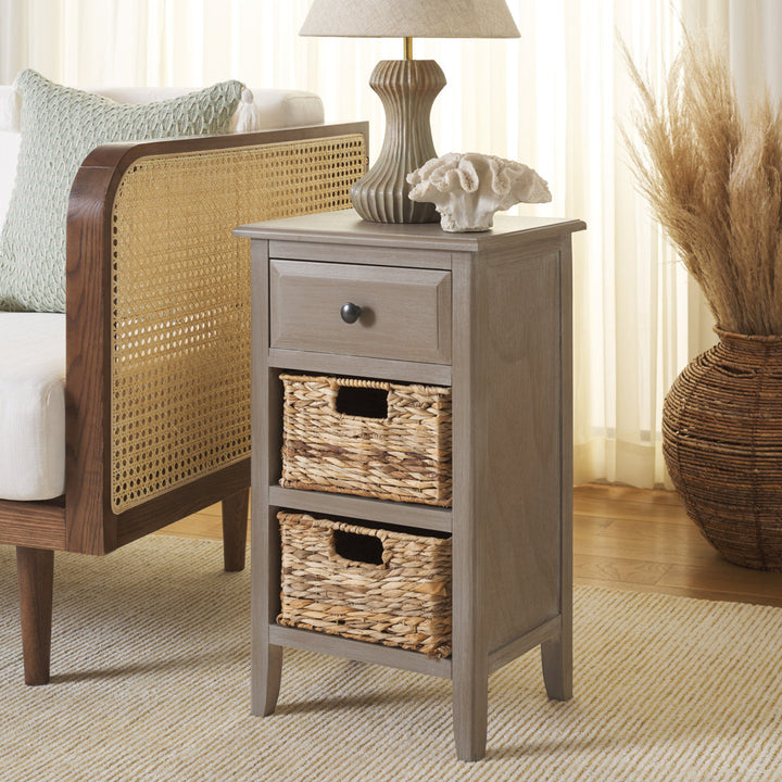 Santa Cruz End Table with Storage Breakwater Bay Color: White Washed