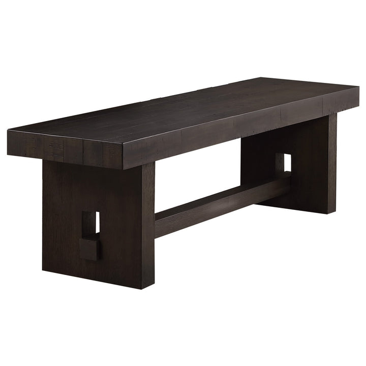 Hennig Bench in Distressed Walnut Gracie Oaks