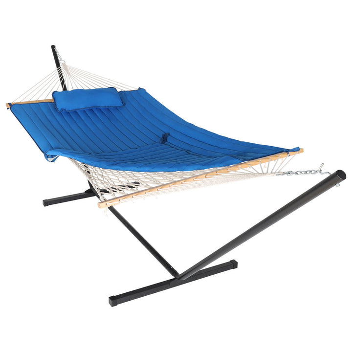 Bchester Double Spreader Bar Hammock with Stand Arlmont & Co. Color: Classical Blue