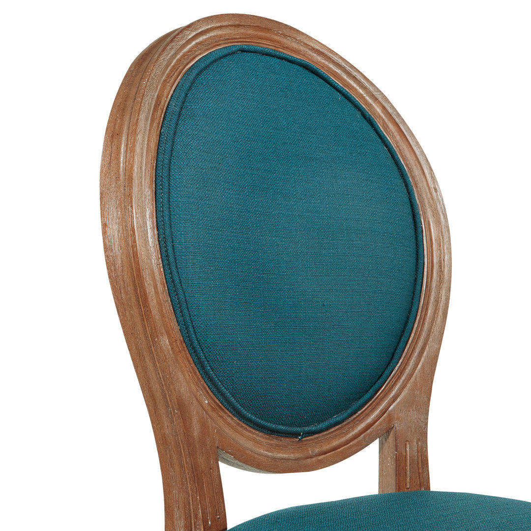 Haleigh King Louis Back Side Chair Ophelia & Co. Upholstery Color: Klein Azure